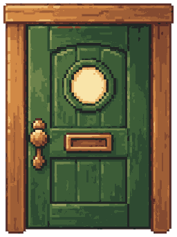 a finished front door, painted and hung